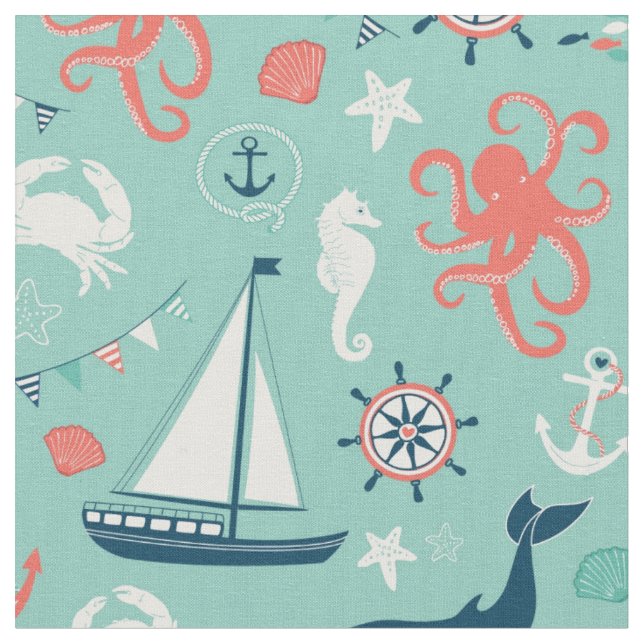 Leuchtturm und Sailboats Wasserstoff Stoff (Nahaufnahme)