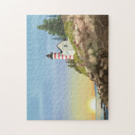 Leuchtturm und Sonnenuntergang Puzzle