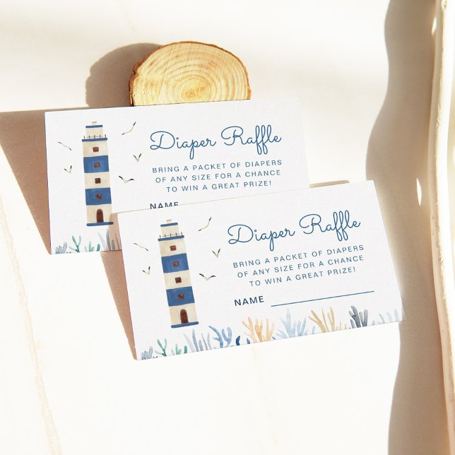 Leuchtturm unter dem Sea Baby Dusche Windeln Begleitkarte (Von Creator hochgeladen)