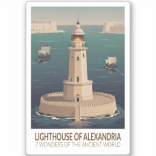 Leuchtturm von Alexandria 7 Weltwunder Aufkleber