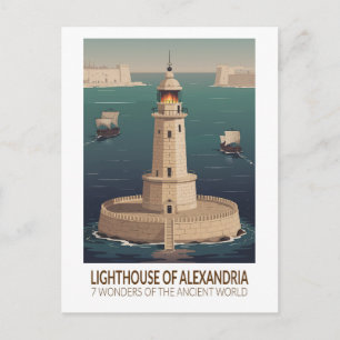 Leuchtturm von Alexandria 7 Weltwunder Postkarte