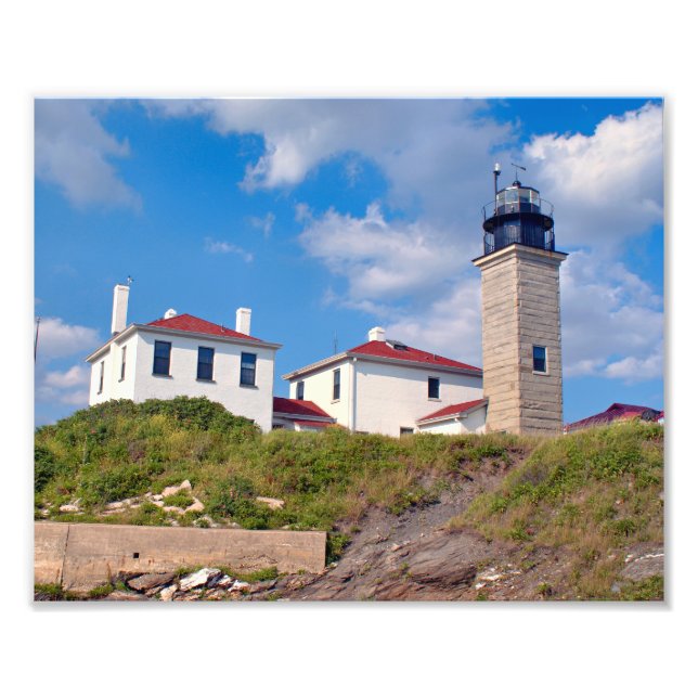 Leuchtturm von Beavertail, Rhode Island Foto Print (Vorne)