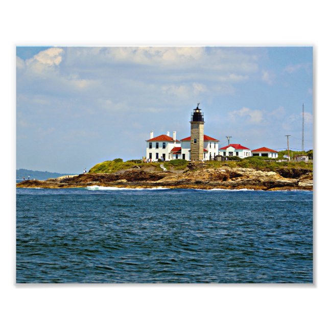 Leuchtturm von Beavertail, Rhode Island Foto Print (Vorne)