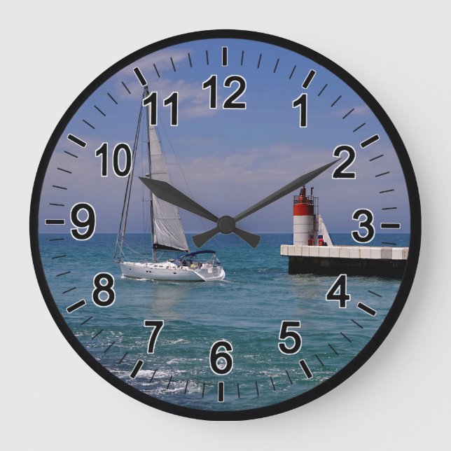 Leuchtturm von Capbreton in Frankreich Große Wanduhr (Vorderseite)