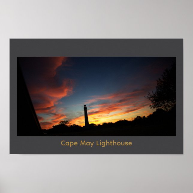 Leuchtturm von Cape May Sonnenuntergang Poster (Vorne)