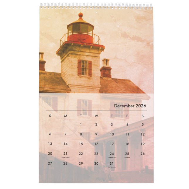 Leuchtturm von Oregon & Washington Calendar Kalender (Dez 2026)