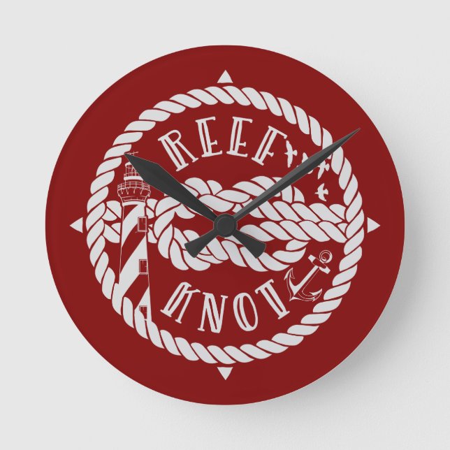 Leuchtturm von Reef Runde Wanduhr (Vorderseite)
