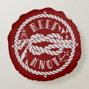 Leuchtturm von Reef Rundes Kissen