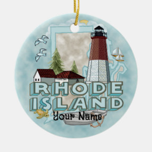 Leuchtturm von Rhode Island-Ornament Keramik Ornament