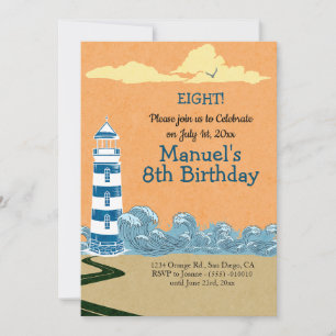 Leuchtturm von Sea Birthday Party Einladung