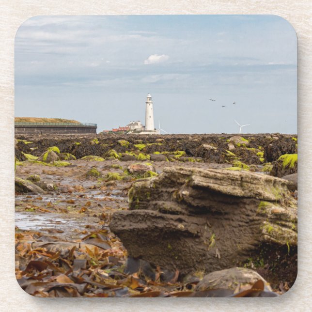 Leuchtturm Whitley Bay  Getränkeuntersetzer (Vorderseite)