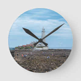 Leuchtturm Whitley Bay  Runde Wanduhr