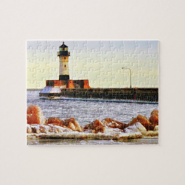 Leuchtturm Winter, Duluth Minnesota Puzzle (Horizontal)