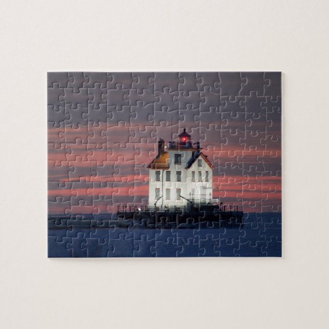 Leuchtturm Winter Sunset Puzzle (Horizontal)