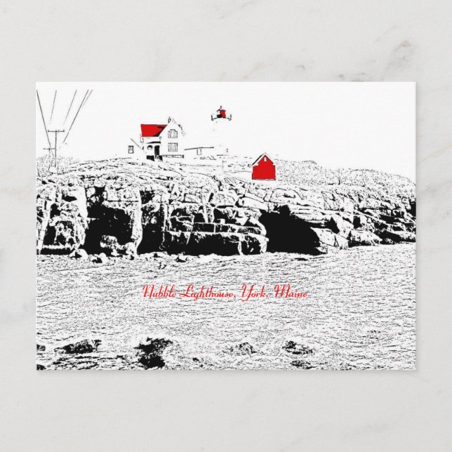 Leuchtturm, York, Maine - Postkarte (Vorderseite)