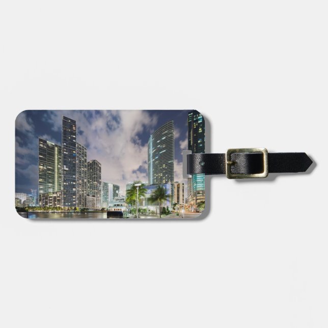 Leuchttürme am Wasser des Miami-Flusses Gepäckanhänger (Vorderseite horizontal)