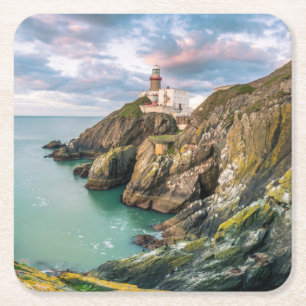 Leuchttürme   Baily Lighthouse Dublin, Irland Rechteckiger Pappuntersetzer