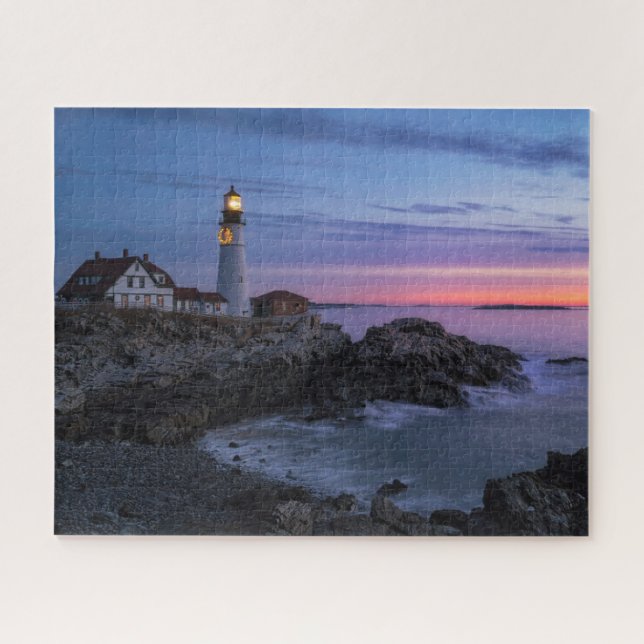 Leuchttürme | Cape Elizabeth Maine Lighthouse Puzzle (Horizontal)