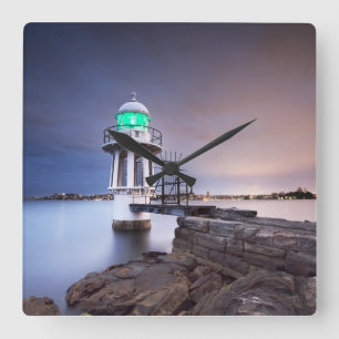 Leuchttürme   Cremorne Point Lighthouse Australien Quadratische Wanduhr