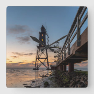 Leuchttürme   Eversand-Oberfeue Deutschland Quadratische Wanduhr