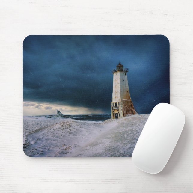 Leuchttürme | Frankfort Lighthouse Lake Michigan Mousepad (Mit Mouse)