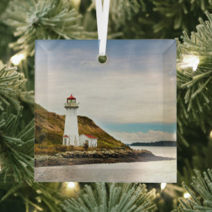 Leuchttürme Georges Island Lighthouse Ornament Aus Glas