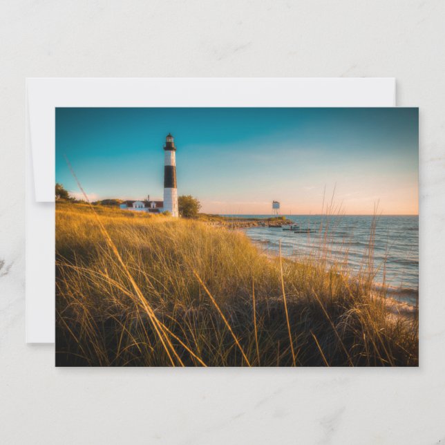 Leuchttürme | Großer Leuchtturm Ludington, MI Dankeskarte (Vorderseite)