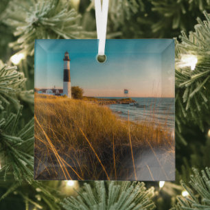Leuchttürme   Großer Leuchtturm Ludington, MI Ornament Aus Glas