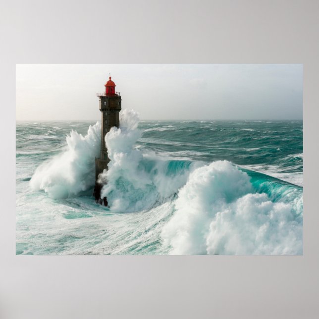 Leuchttürme | Jument Lighthouse Ouessant Frankreic Poster (Vorne)