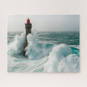 Leuchttürme   Jument Lighthouse Ouessant Frankreic Puzzle