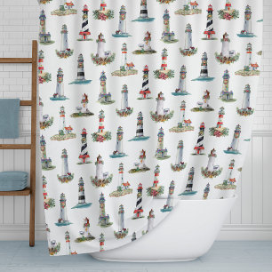 Leuchttürme Nautical Coastal Weihnachten Duschvorhang