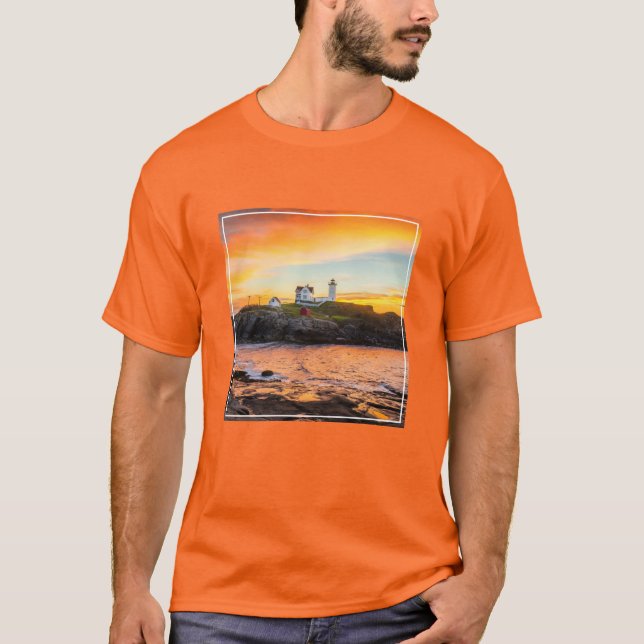 Leuchttürme | Nubble Lighthouse Maine T-Shirt (Vorderseite)