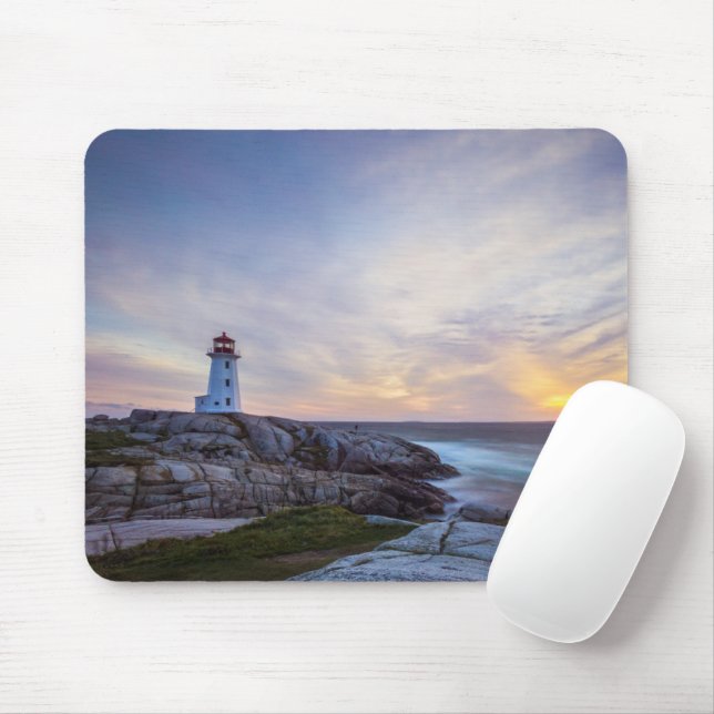 Leuchttürme | Peggy's Cove Lighthouse Nova Scotia Mousepad (Mit Mouse)