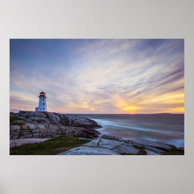 Leuchttürme | Peggy's Cove Lighthouse Nova Scotia Poster (Vorne)