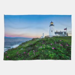 Leuchttürme   Point Lighthouse Bristol Maine Geschirrtuch