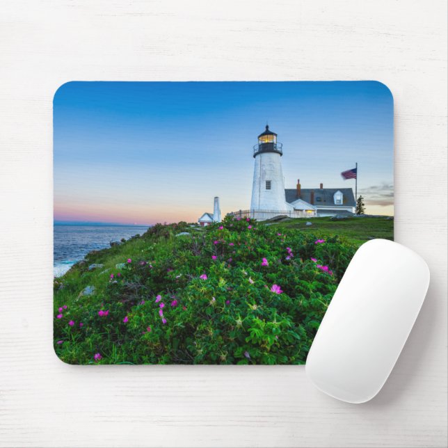 Leuchttürme | Point Lighthouse Bristol Maine Mousepad (Mit Mouse)