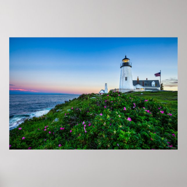 Leuchttürme | Point Lighthouse Bristol Maine Poster (Vorne)