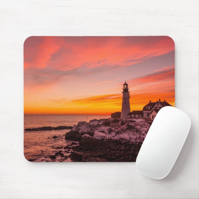 Leuchttürme | Portland Head Cape Elizabeth Maine Mousepad (Mit Mouse)