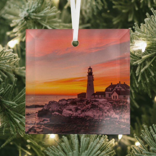 Leuchttürme | Portland Head Cape Elizabeth Maine Ornament Aus Glas (Insitu)