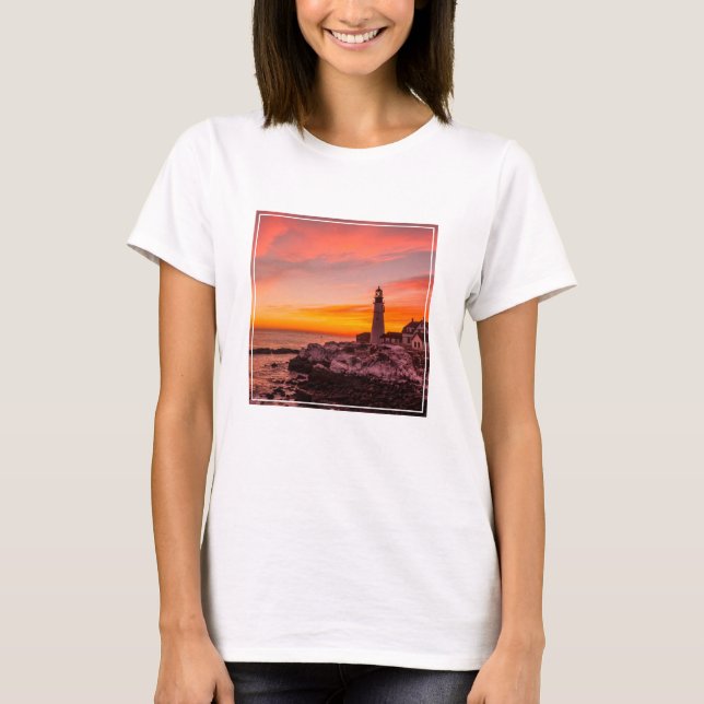 Leuchttürme | Portland Head Cape Elizabeth Maine T-Shirt (Vorderseite)
