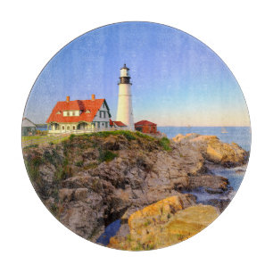 Leuchttürme   Rockport Lighthouse Maine Schneidebrett