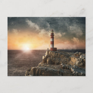 Leuchttürme Rotweiße Leuchttürme Postkarte