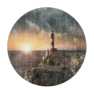 Leuchttürme   Rotweiße Leuchttürme Schneidebrett