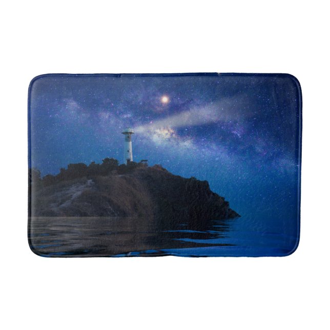 Leuchttürme | Starry Night Lighthouse Badematte (Vorderseite)