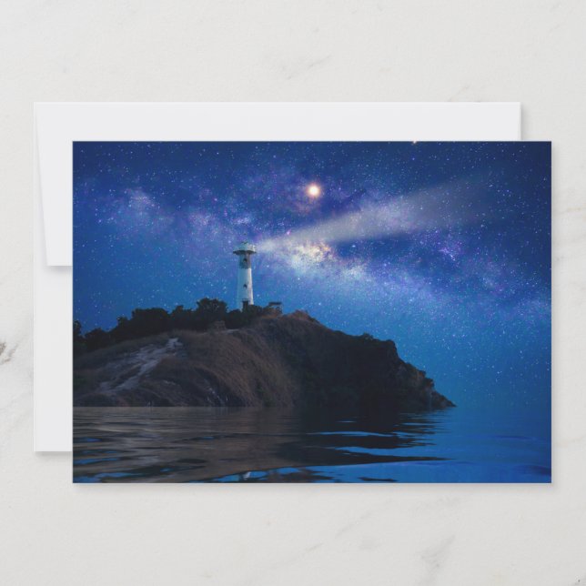 Leuchttürme | Starry Night Lighthouse Dankeskarte (Vorderseite)