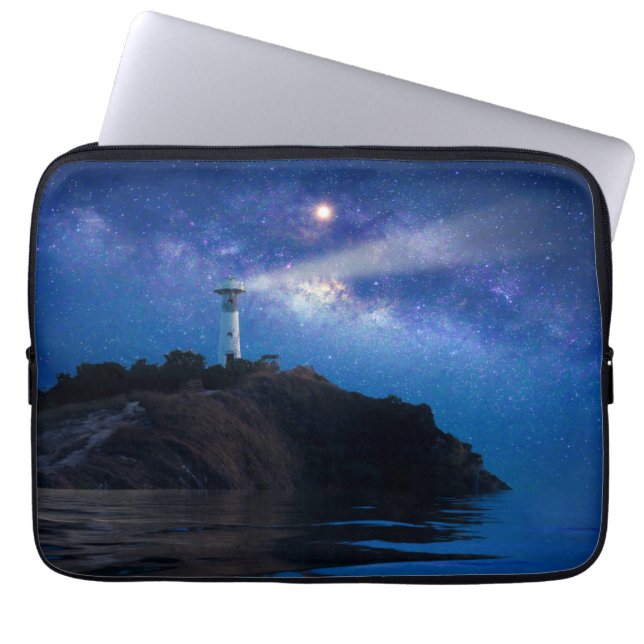 Leuchttürme | Starry Night Lighthouse Laptopschutzhülle (Vorderseite)