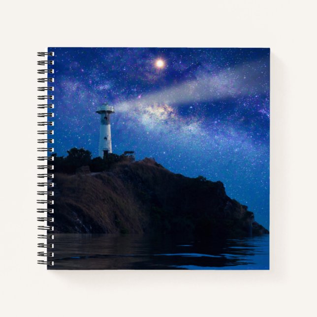 Leuchttürme | Starry Night Lighthouse Notizbuch (Vorderseite)