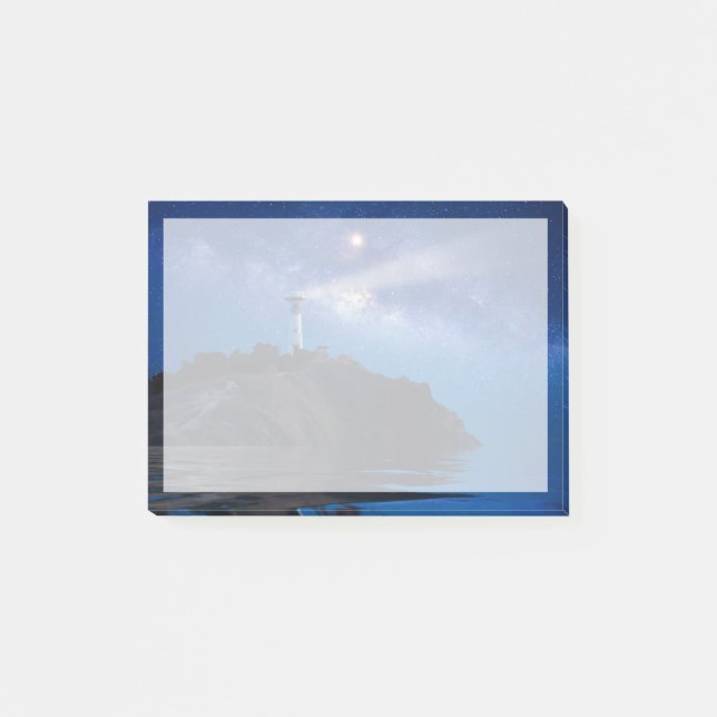 Leuchttürme | Starry Night Lighthouse Post-it Klebezettel (Vorderseite)