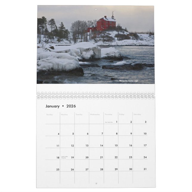 Leuchttürme von Great Lakes Kalender (Jan 2026)