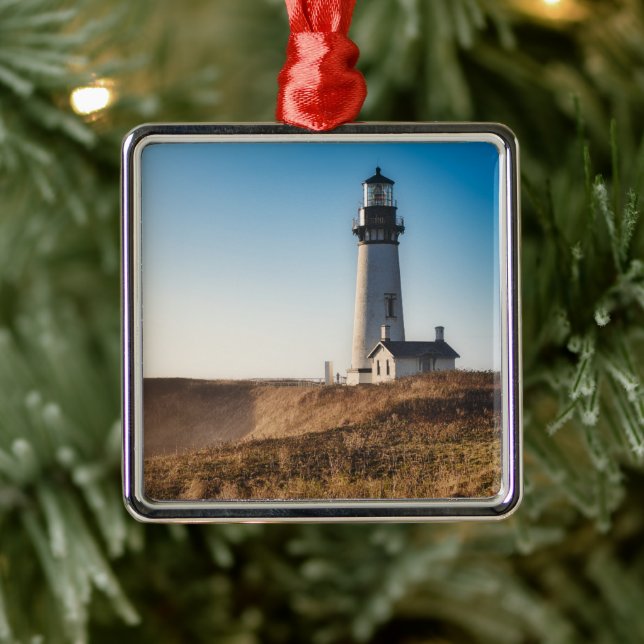 Leuchttürme | Yaquina Head Lighthouse Oregon Ornament Aus Metall (Baum)